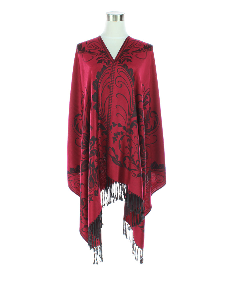 Pashmina Shawl, Burgundy Wrap, Floral Scarf, Artisan Shawl, Cashmere-Soft, Handmade Wrap, Vintage Floral, Gift Wrap, Luxury Shawl, Boho Chic, Elegant Throw, Crafted Scarf, Unique Pashmina