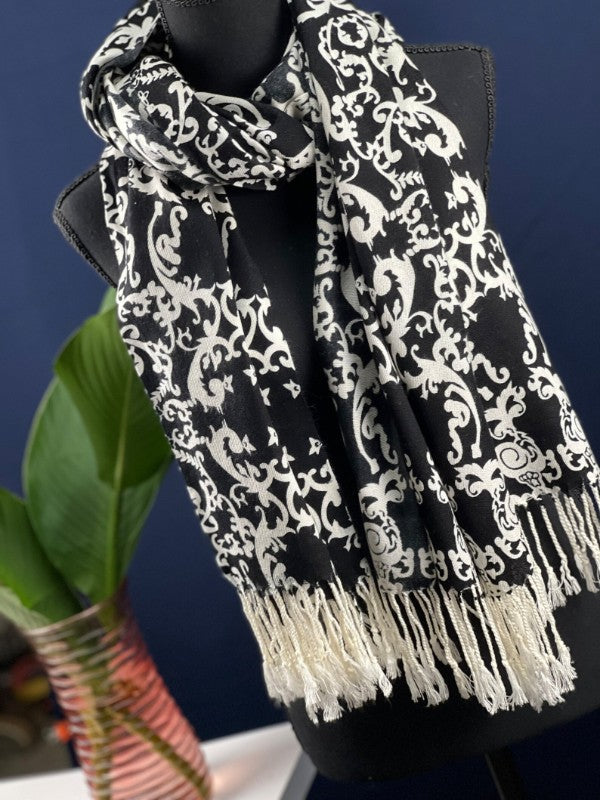 black white scarf