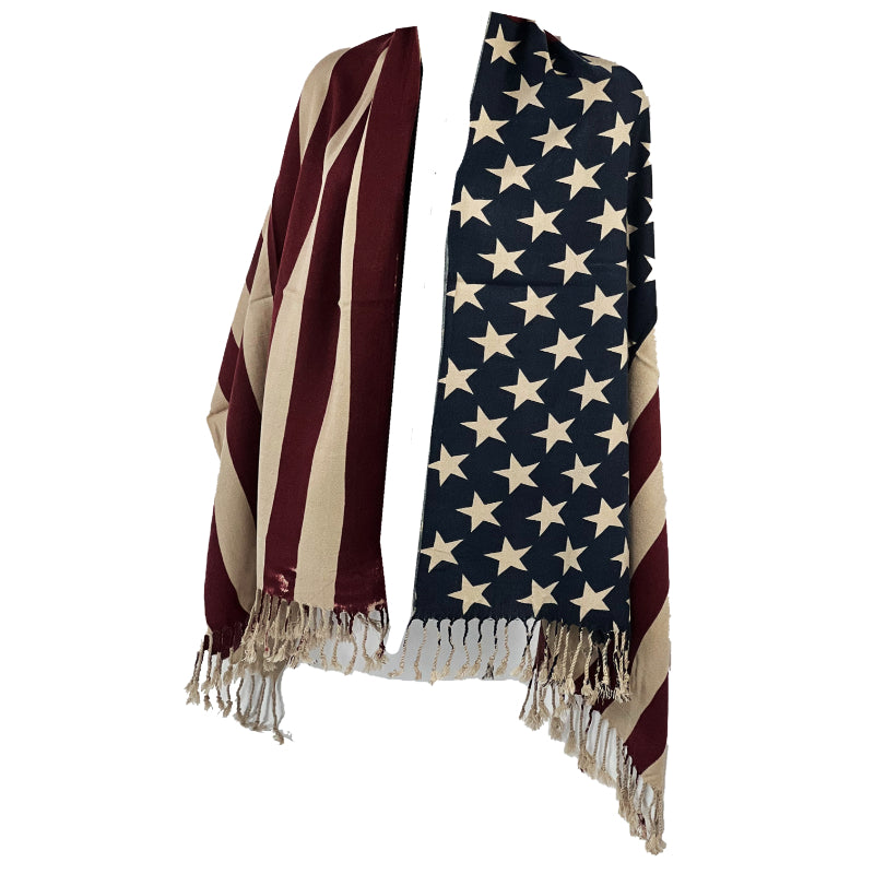 American Flag Scarf,Patriotic Scarf,USA Scarf,Fourth of July,Stars and Stripes,Independence Day,Vintage Flag Scarf,Red White Blue Scarf,Americana Fashion,Memorial Day Scarf,Flag Knit Scarf,Patriotic Gift,Veteran Day Apparel