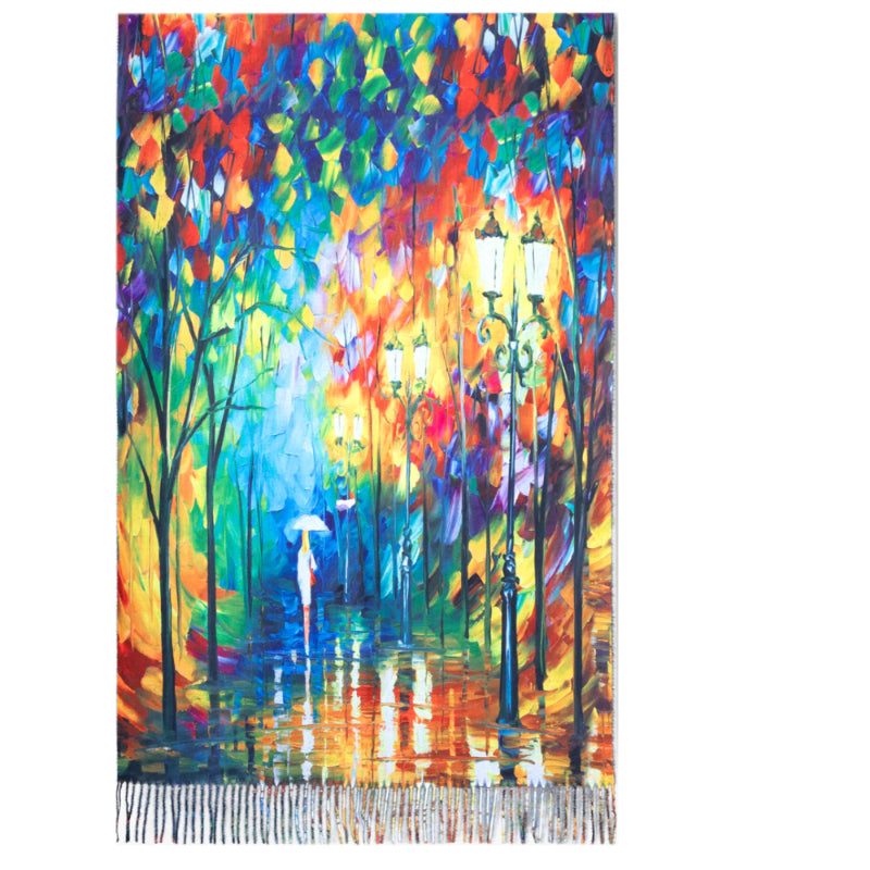 Colorful wrap, Abstract shawl, Hand, Eco chic wrap, Rainbow scarf, Painterly scarf, Boh, Soft, Unique shawl, Bright scarf, Gift scarf, Rain art scarf, Watercolor wrap