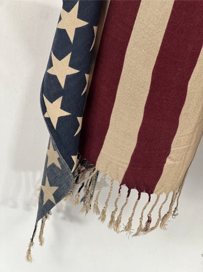 American Flag Scarf,Patriotic Scarf,USA Scarf,Fourth of July,Stars and Stripes,Independence Day,Vintage Flag Scarf,Red White Blue Scarf,Americana Fashion,Memorial Day Scarf,Flag Knit Scarf,Patriotic Gift,Veteran Day Apparel