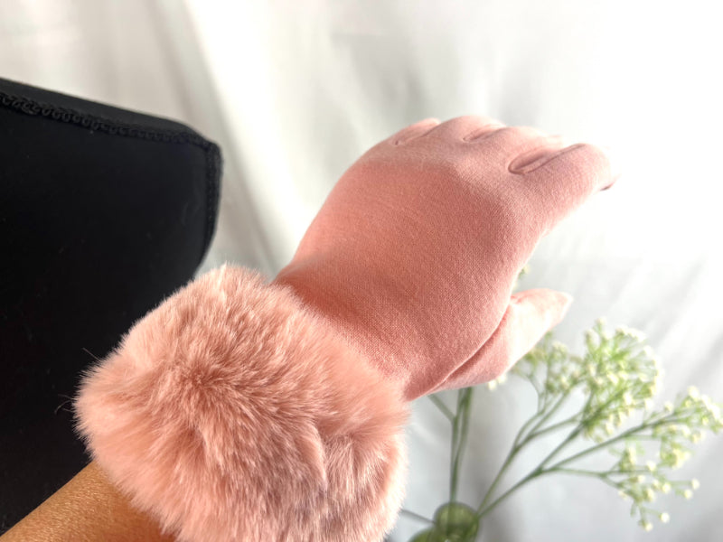 Gloves, Fur Cuff Gloves, Mitts, Artisan Gloves, Texting Gloves, Crafted Handwear, Chic Red Gloves, Faux Fur Gloves, Vibrant Gloves, Cozy Handwear, Stylish Gloves, Winter Gloves, Elegant Mittens