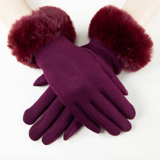 Gloves, Fur Cuff Gloves, Mitts, Artisan Gloves, Texting Gloves, Crafted Handwear, Chic Red Gloves, Faux Fur Gloves, Vibrant Gloves, Cozy Handwear, Stylish Gloves, Winter Gloves, Elegant Mittens