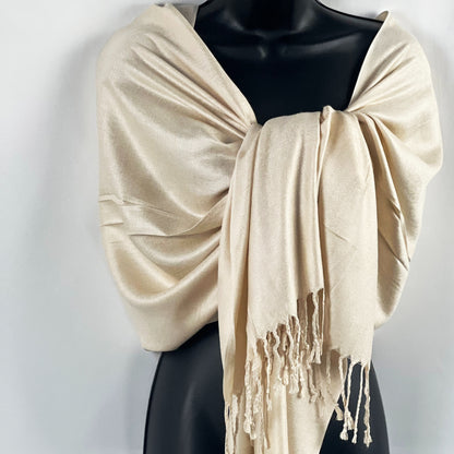 Beige Shawl, Soft Wrap, Pashmina, Cashmere Feel, Elegant Scarf, Chic Pashmina, Neutral Shawl, Cozy Wrap, Luxe Scarf, Classic Shawl, Warm Pashmina, Versatile Wrap, Light Scarf