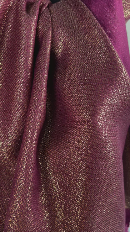 Elegant Maroon Pashmina Scarf with Silver Metallic Sheen – Luxurious Wrap for All Seasons